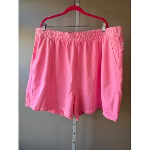 Old Navy Women's Pink Terry Shorts 3X Elastic Waist Pockets Lounge